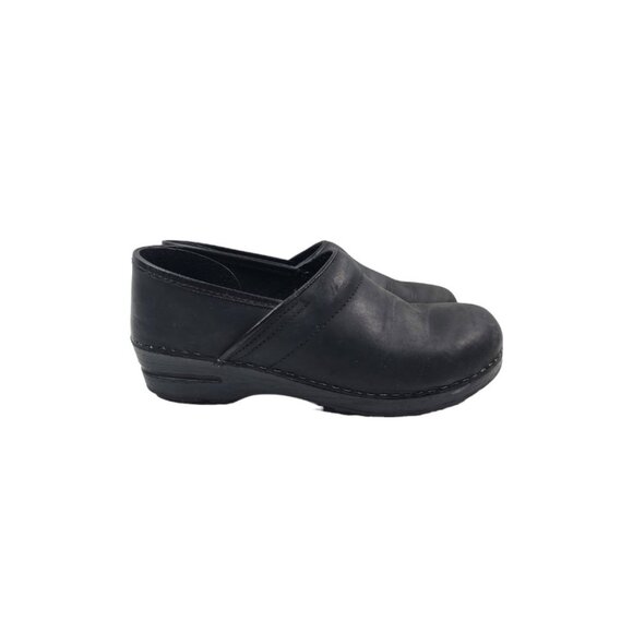Dansko Shoes - Dansko Women's Black Professional Leather Slip On Casual Clogs Size 10
